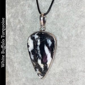 White Buffalo Turquoise Gemstone Handmade Pendant